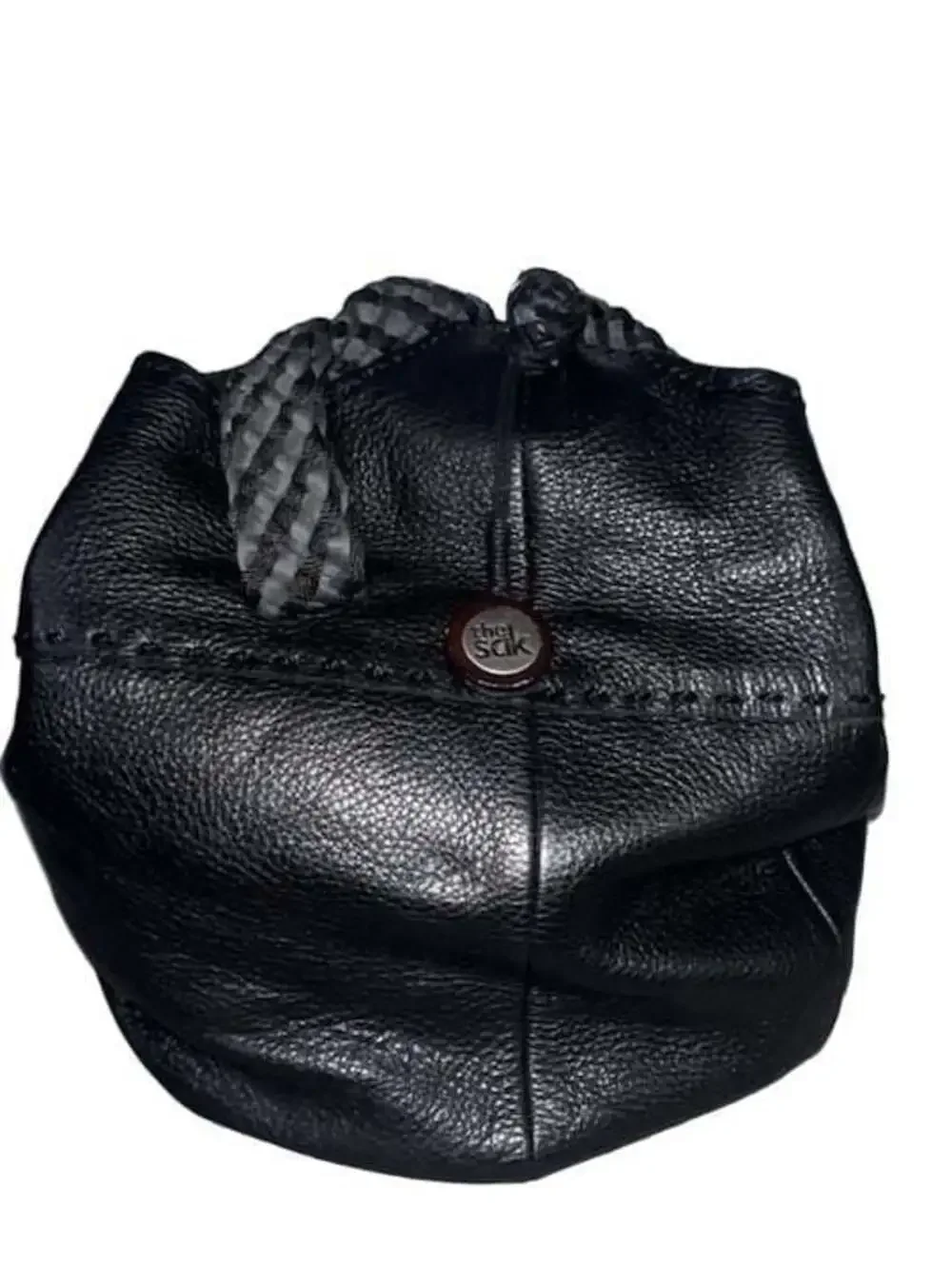 The Sak Black Leather Slouchy Bucket Hobo Shoulder Bag with Braided Strap